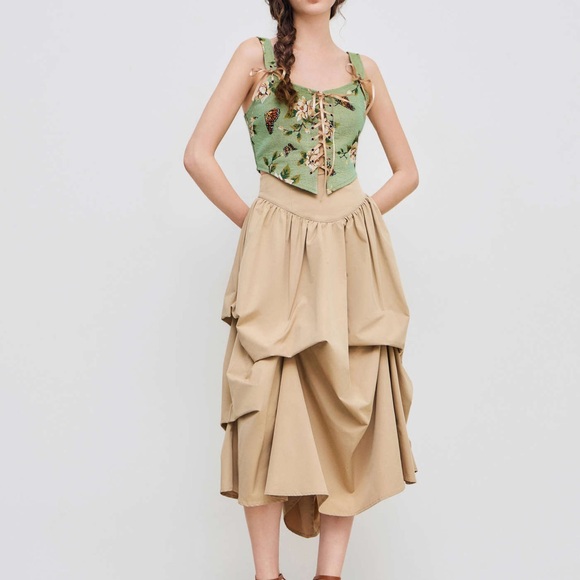 Cider Floral Lace-Up Corset Top - Picture 9 of 13